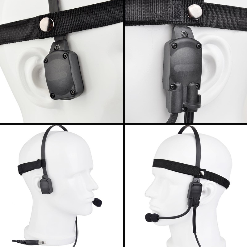 JinBling MH180-V Bone Conduction Airsoft Headset Military BK