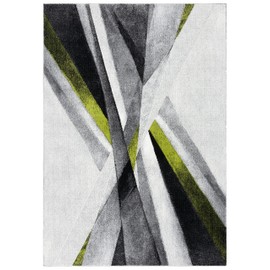 SAFAVIEH Hollywood Collection Accent Rug - 4' x 6', Grey & Green, Mid-Century Modern Design, Non-Shedding & Easy Care, Ideal for High Traffic Areas in Entryway, Living Room, Bedroom (HLW710Y)