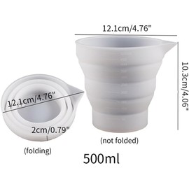 Taza medidora plegable de silicona para taza medidora plegable de resina epoxi