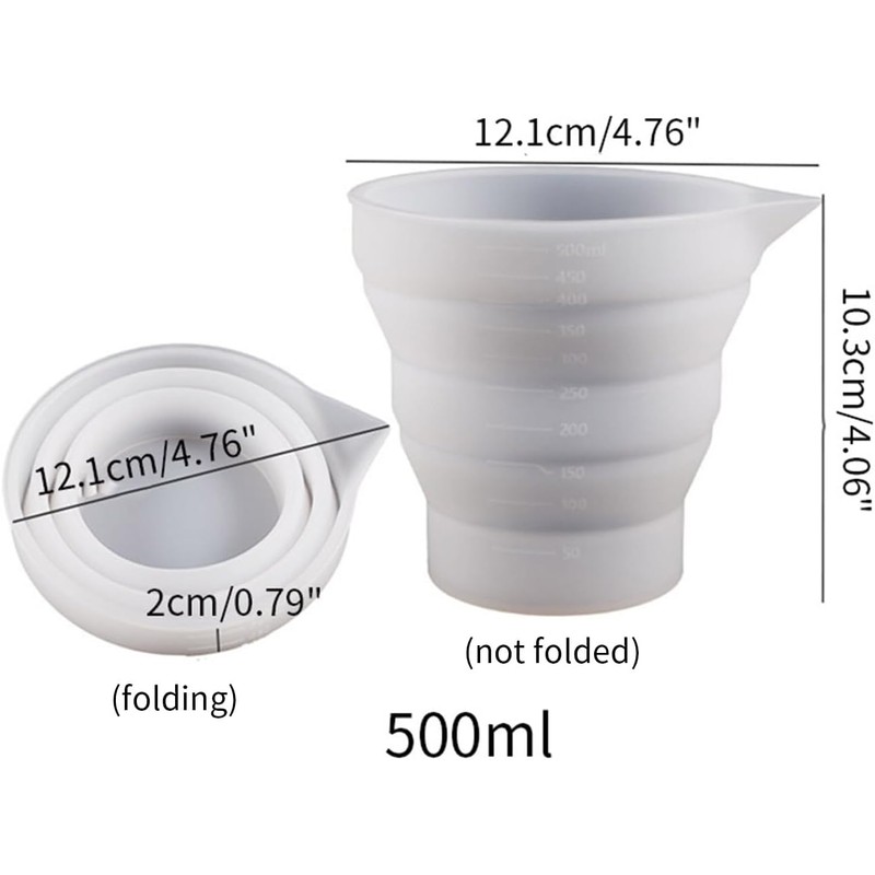 Taza medidora plegable de silicona para taza medidora plegable de
