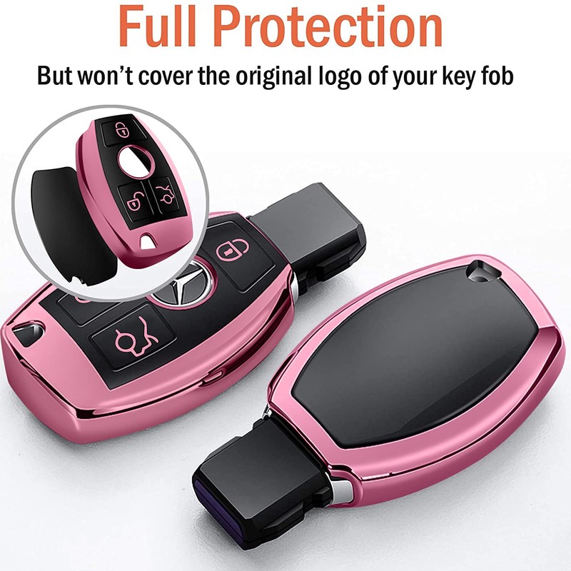 Autophone Compatible with Mercedes Benx Key Fob Cover,Special Soft TPU
