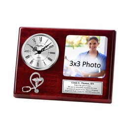 AllGiftFrames Registered nurse name plate desk photo frame engrave plaque stethoscope medical caduceus logo nursing school graduation gift congratulation service award