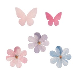 Dekora, Flores y Mariposas Lilas de Oblea, Flores Comestibles, Decoraciones para Pasteles
