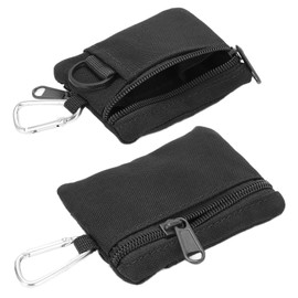 Cocoarm EDC Molle Pouch, Mini Molle Pouch Bag, EDC Outdoor Wallet with Carabiner, Portable Mini Key Card Case for Camping, Hiking, Cycling, black, briefcase