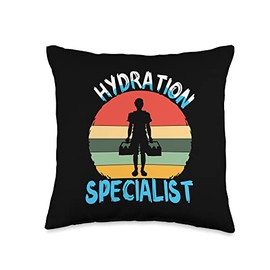 Hydration Specialist Team Manager Waterboy Specialist Team Manager Football Hydrated Waterboy Throw Pillow, 16x16, Multicolor