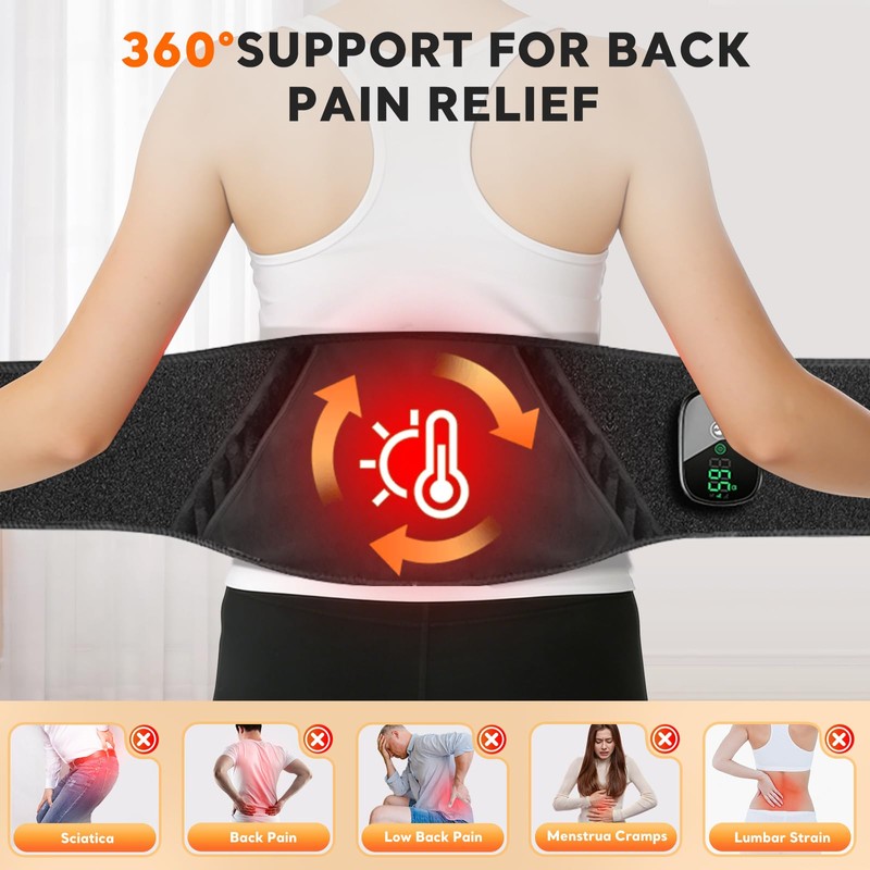 Yincook Heating Pad for Back Comfort, Cordless Lower Back Heating