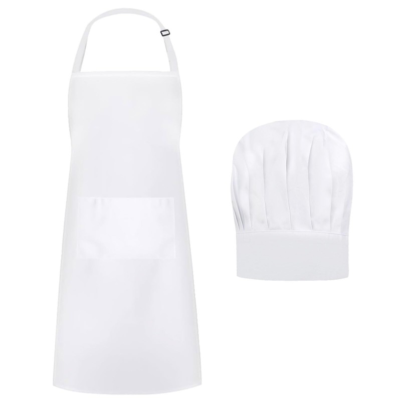 CAINCAY Chef Apron and Hat Set, Chef Apron Hat Set