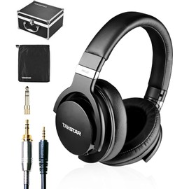 TAKSTAR On-Ear Monitor Headphones Bass Adjustment HiFi Stereo Dynamic Studio Noise Cancelling Headsets for Recording Monitoring — PRO 82 Black