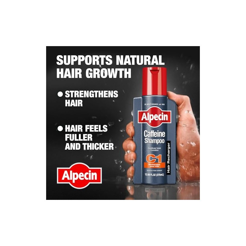 Alpecin C1 Caffeine Shampoo for Men, 16.68 Fluid Ounce (375ml)