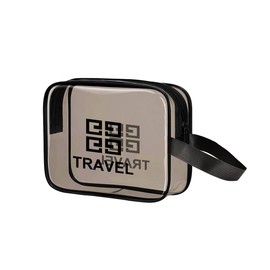 Ruayia Kosmetiktasche Durchsichtig 1 Stück，Kulturtasche Transparent wasserdichte PVC-Reise-Waschtaschen Make-up-Taschen - 1 Stück - S - Schwarz