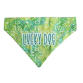 Lucky Dog St Patrick's Day Over the Collar Dog Bandana That Slips onto Their Existing Collar Size (Large)