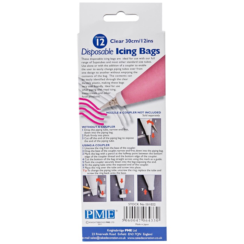 PME Disposable Icing Bags, 30 cm (12-Inch), Pack of 12
