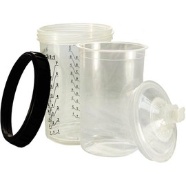 3P Products Gravity Feed Disposable Paint Cup System (Solvent) - Full Case = 50 Lids, 50 Liners, 1 Hard Cup. (Compare to PPS 16024 & 16023) (27oz)