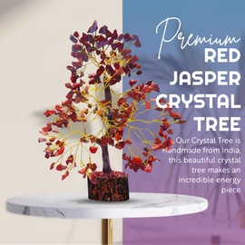 AstraVeda Red Jasper Tree of Life, Feng Shui Crystal Tree, Positive Energy Meditation Gift, 300 Bead
