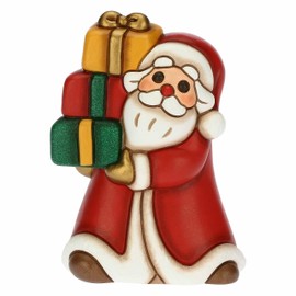 THUN, Santa Claus with Hand-Decorated Ceramic Gifts, Christmas Wishes, Christmas Decoration, 8 x 6 x 11.2 cm H