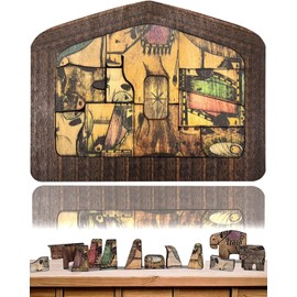 Zhongyu Nativity Puzzle, Wooden Jesus Puzzle Statue, Wood Burned Design, Home Educational Wooden Puzzles Birthday Gifts, Sculpture Decor for Kids and Adults, Nativity Sets for Christmas Indoor