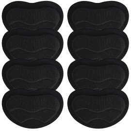 Heel Pads Pack of 4 - Soft and Breathable Heel Pads for Shoes - Shoe Pads for Too Large Shoes - Heel Protection Against Blisters - Heel Cushion Improved Comfort Shoe (Black, Universal)