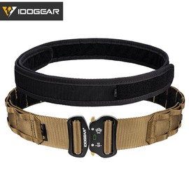 IDOGEAR Two-in-One 2" Tactica Belt Quick Release Metal Buckle Mens Belts 3414 - Color: Coyote Brown, Size: L