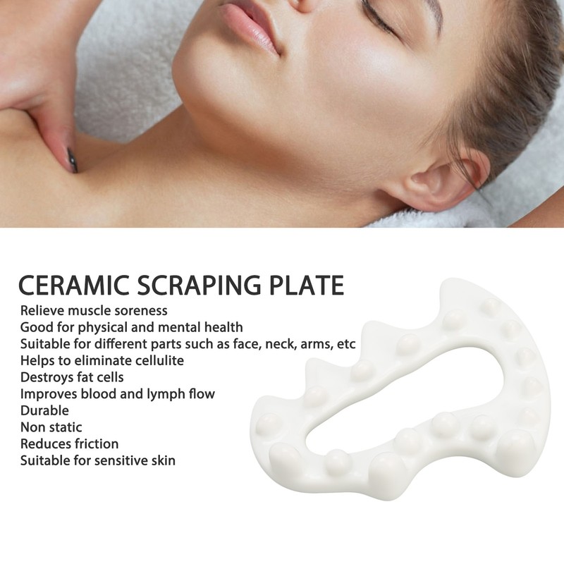 Body Face Ceramic Gua Sha Massager Static Free Eliminate Cellulite