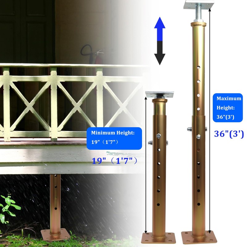 OPERMAXER 4 PCS Basement Floor Jack 19"- 36"(1'7"-3’), Adjustable Floor
