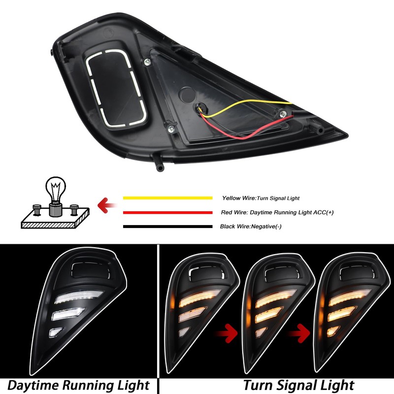 BINQIGOO 2PCs LED Front Bumper Fog Lights Compatible with 2020-2023