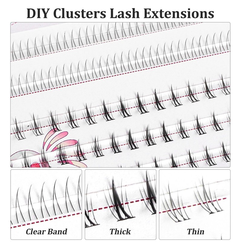 134 Pcs Bottom Lashes Cluster, 2 Styles 5-6 mm Under