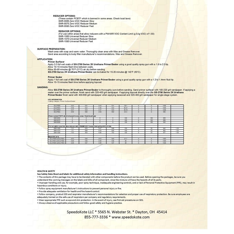 Speedokote SS-2790G/SS-2790A Super Fill High Build Primer Gray gallon kit.