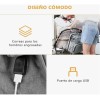 Mochila Pañalera Bebé Multifuncional Impermeable Usb Gris Nube