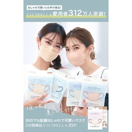 [シシベラスポーツ] マスク 不織布 立体 バイカラー 3d 面長さん向け 肌に優しいマスク 使い捨て 普通サイズ オールドレース×紐レッド