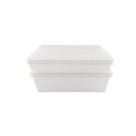 Continental Plastics Fish Tubs/Food Storage Bins 25lb and 10lb with lids 11.5 x 15.5", Pack of 10 Combos, (5 deep bases and 5 shallow bases), White