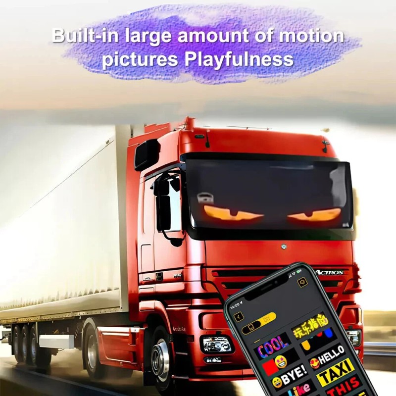 OPRAH 24"Truck Windshield Cars Devil Eyes Light Remote Smart Eye