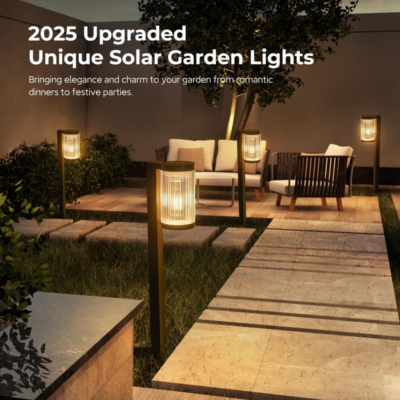 ELECLINK Solar Pathway Lights Outdoor, 2 Pack Upgraded Outdoor Solar
