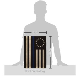 Americana Home & Garden Betsy Ross Blue Line Burlap Garden Flag Armed Forces Police Cop Law Enforcement Sheriff Officer Support House Decoration Banner Small Yard Gift Double-Sided, Made in USA