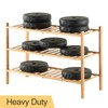Furshus 4-Tier Bamboo Shoe Rack for Entryway, Stackable | Heavy