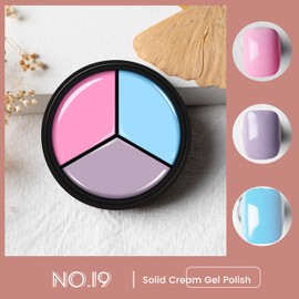 AIJIMEI 3in1 Solid Nail Polish Nail Polish Cream Solid Gel Polish Nail Painting Gel Soak Off Gel Solid Cream Gel Polish Nail Polish Cream Gel Solid Gel Nail Polish Polish Solid Glue for Salon(A19)