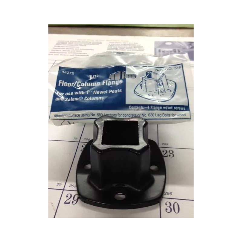 Gilpin 1 " SQUARE RAILING POST FLOOR FLANGE For Black