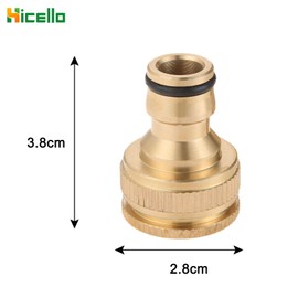 Hicello 4PACK Garden Hose Tap Quick Connectors, 3/4 inch & 1/2 inch 2-in-1 Brass Female Threaded Tap Connector, Standard Threaded Faucet Adapter