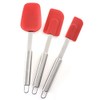Norpro 3 Piece Silicone/Stainless Steel Kitchen Spatula Set - Red,