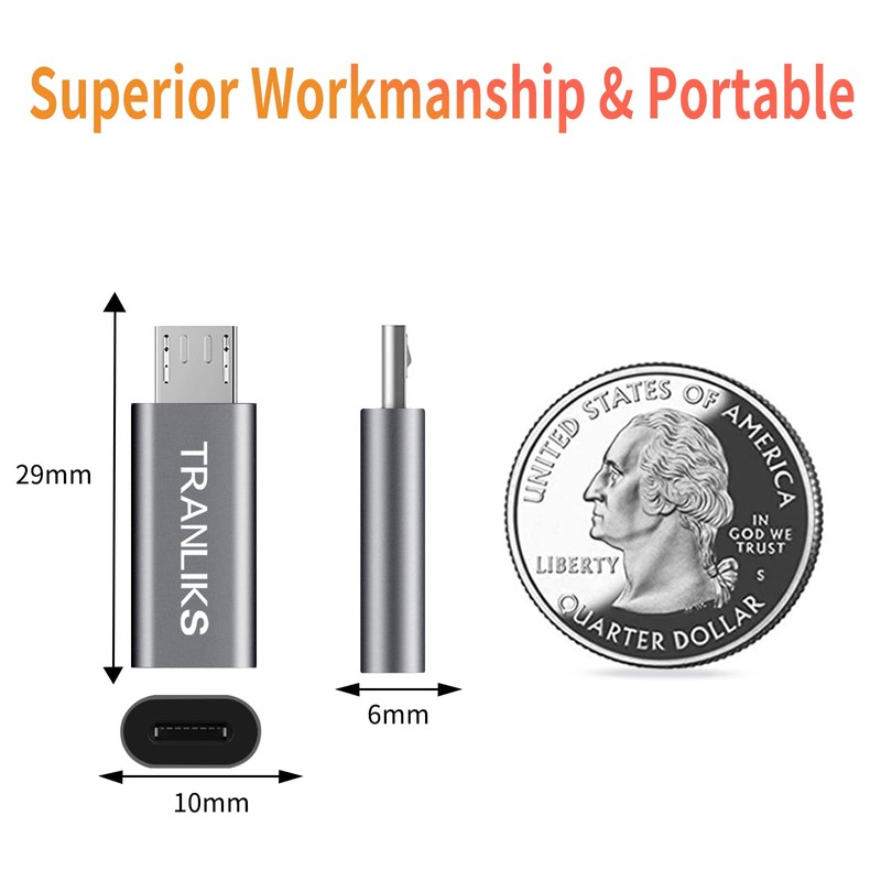 Tranliks 2 Pack Micro USB to Lighting Female Adapter for