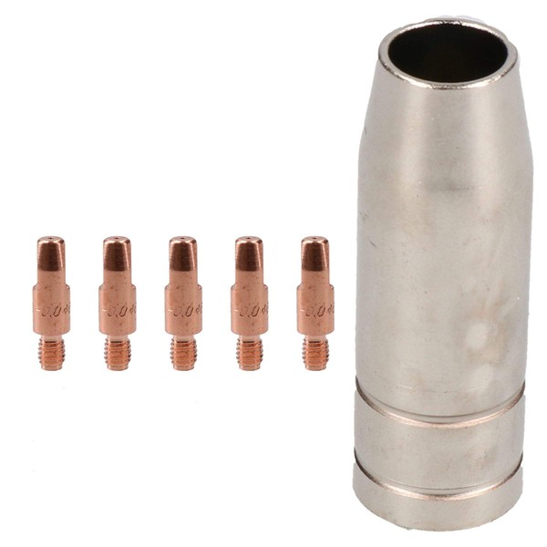 1 shroud & 5 x 1.0mm Round Contact Tips MIG