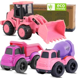 vusum Toddler Toys for Ages 2-4, Kids Toys for 1 2 3 Year Old Girls,Dump Truck Cement Mixer Excavator Toy Cars Set, BPA Free, Phthalates Free, PVC, Outdoor Toddler Girl Toys Birthday