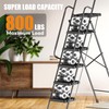 Step Ladder 5 Step Folding with Handrails, 800 LBS Capacity,