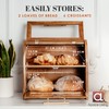 Arise Stylish Acacia Bread Box for Kitchen Countertop, Extra Large