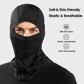 2 Pack Black & White Balaclava Ski Mask for Men & Women, Head Mask Full Face Mask Shiesty Mask for Motorcycle Helmet Sun UV Protection