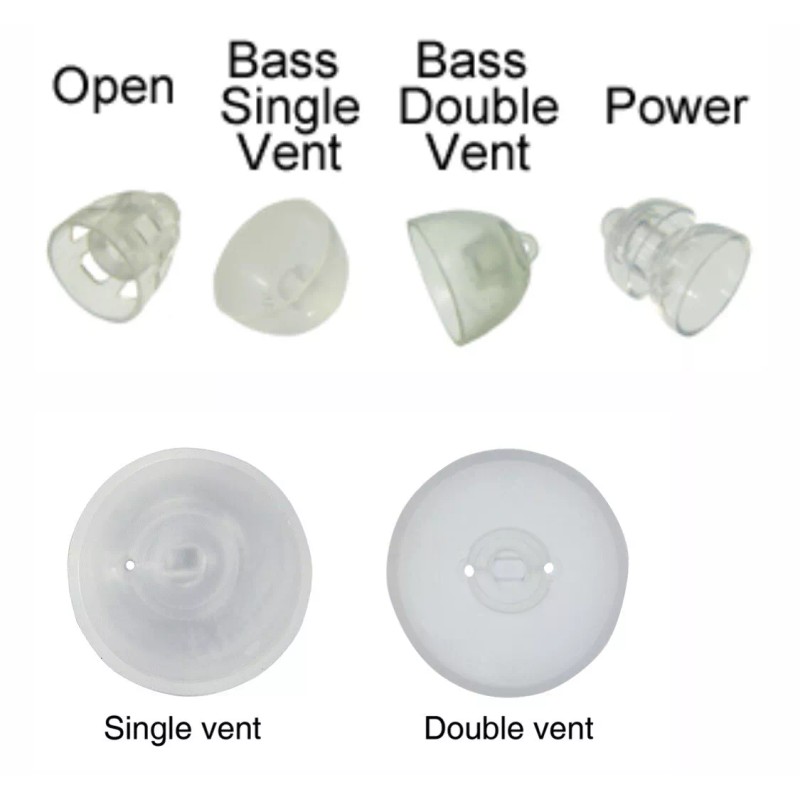Oticon 2 Packs Oticon miniFit 6mm Bass Double Vent Domes