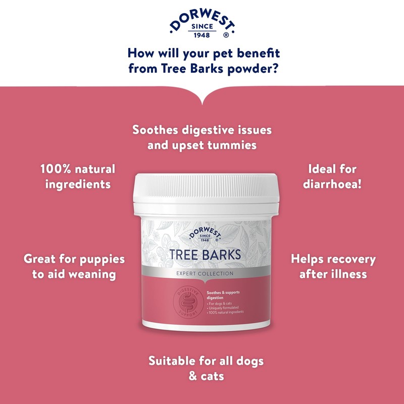 Dorwest Tree Barks Powder for Dogs and Cats, 100g, Slippery