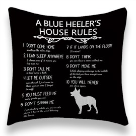 TUNW Blue Heeler Throw Pillows Cushion Cover Decorative Pillowcase, Blue Heeler Gifts, Dog Lovers Gifts for Women, Dog Mom Gifts, Dog Decor, Dog Gifts for Women, 18×18 Inch