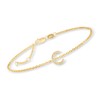 Ross-Simons K - Diamond-Accented Initial Bracelet in 18kt Gold Over