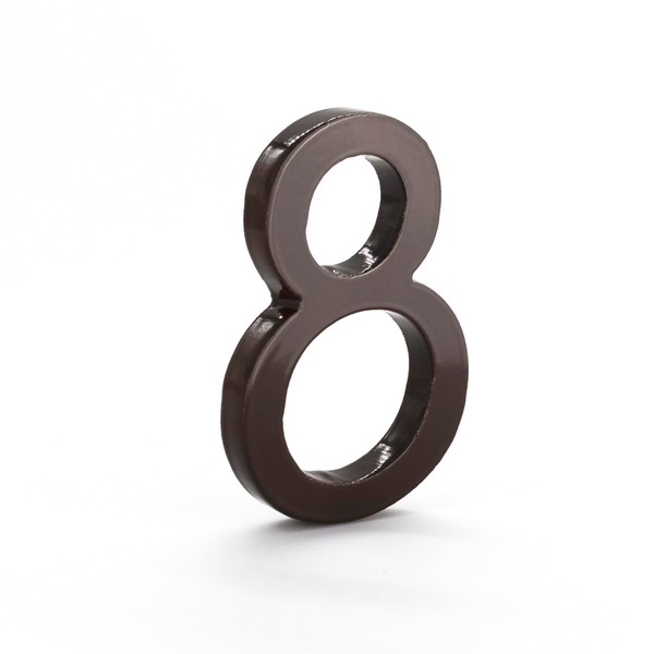 Montague Metal Products MHN-06-F-RB1-8 Solid Brushed Aluminum Modern Floating Address House Numbers, 6", Powder Coated Roman Bronze