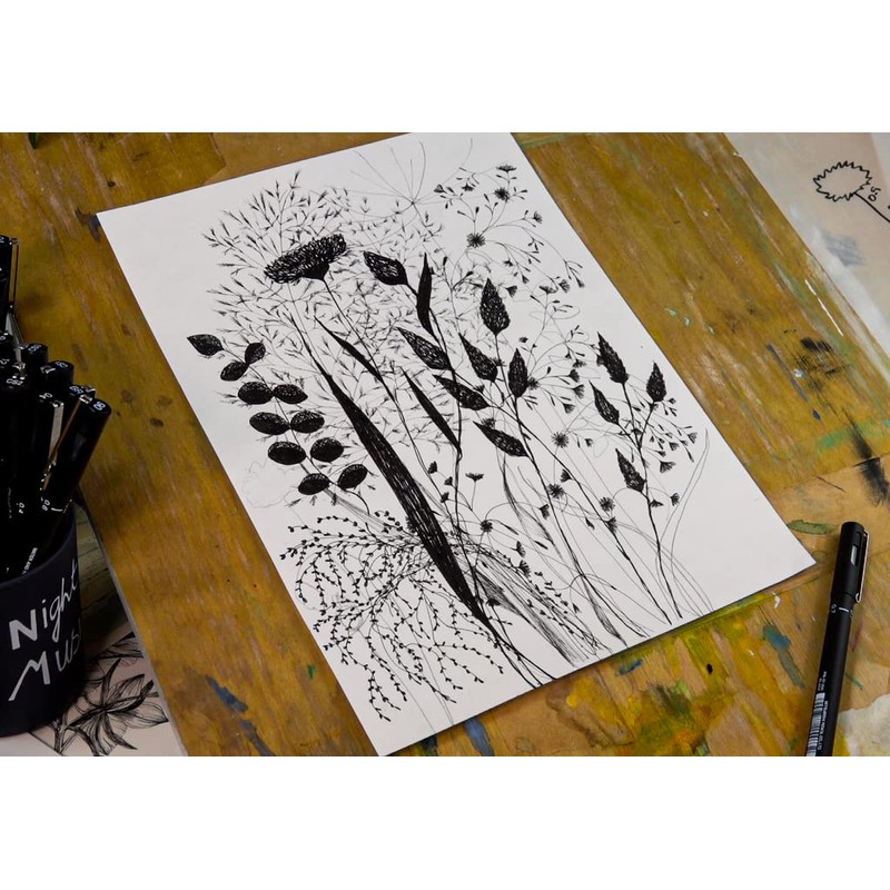 uni-ball PIN Fineliners, Black Fine Tipped Writing Pens, Water and